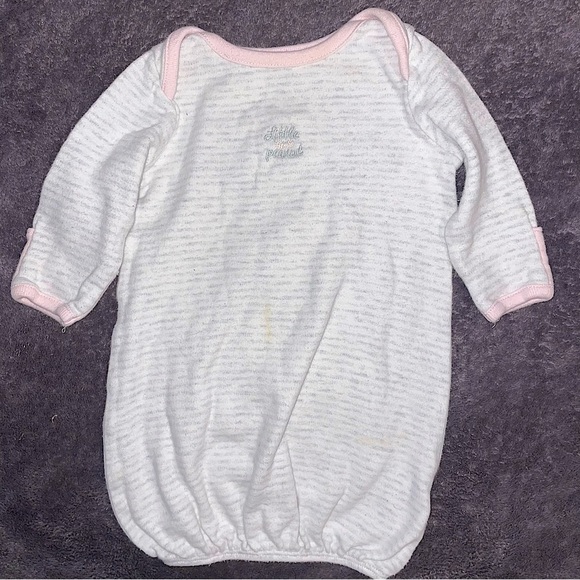 STERLING Baby Preemie Little Peanut Striped Baby Girl Sleeper Night Gown - Picture 1 of 6